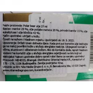 POLAR BEAR ULJE ZA INHALACIJU I PROTIV BOLOVA 27 ml Cijena